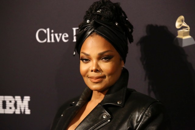janet jackson in black outfit on red carpet