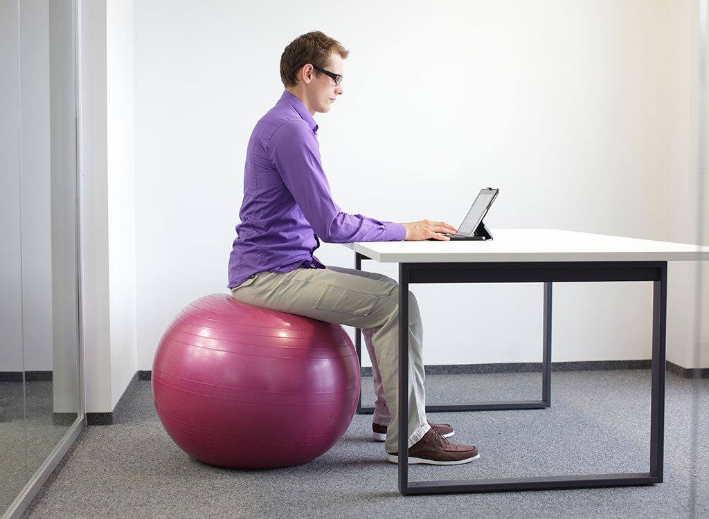 Working on a stability ball