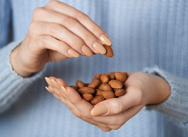 eating almonds