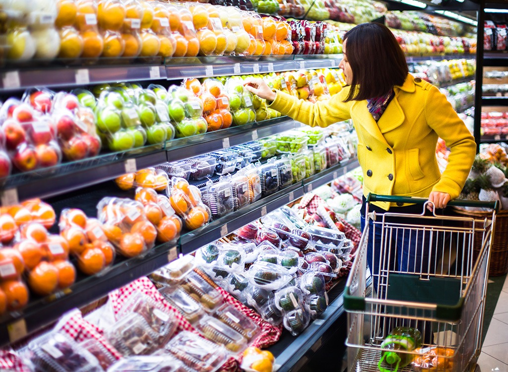 Woman in produce section