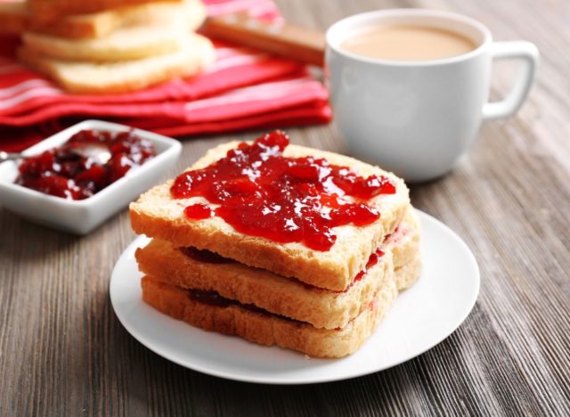 white bread and jam