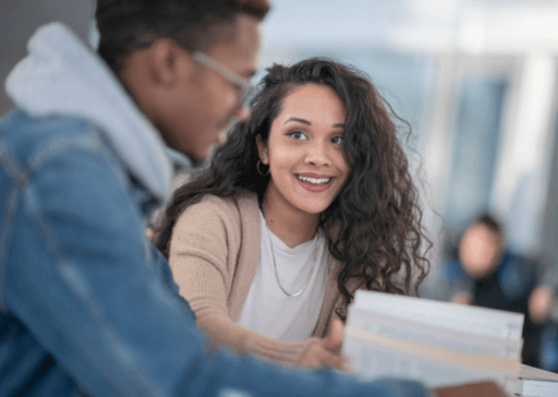 couple in library talking best hypothetical questions ever