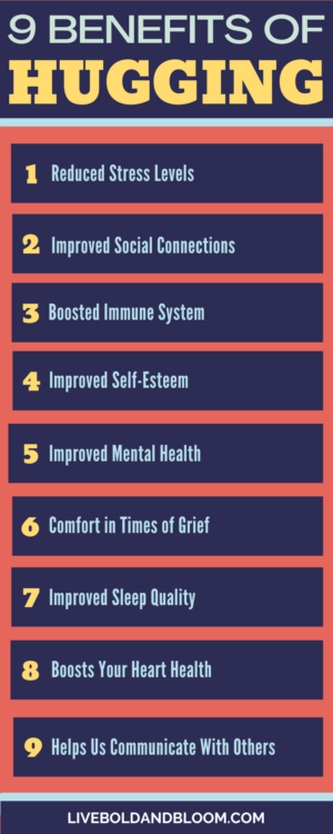 benefits of hugging infographics