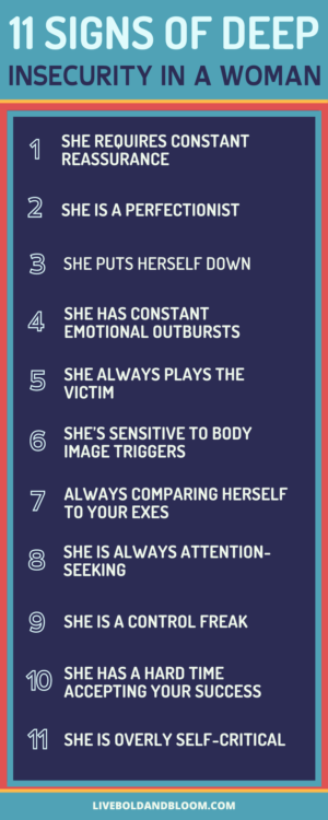 deep insecurity in a woman infographic