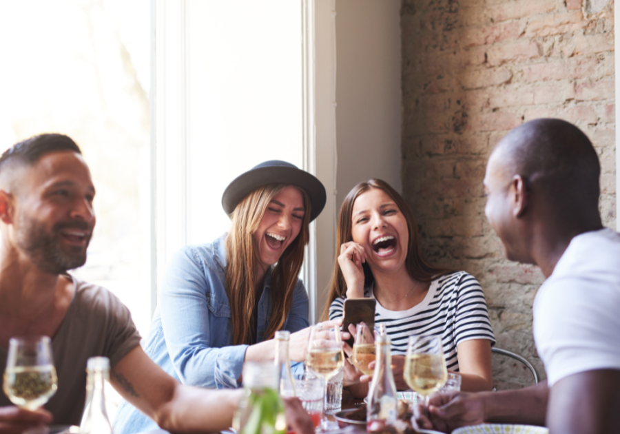 friends drinking laughing most confusing questions to ask