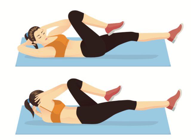 illustration of bicycle crunches