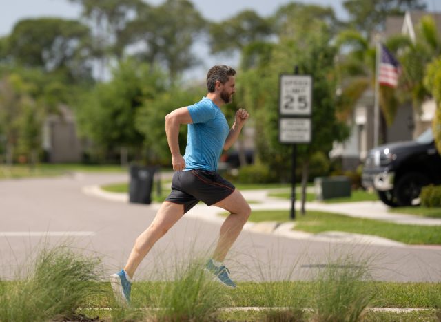 man sprinting, HIIT training