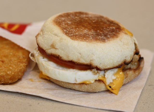 close-up McDonald's egg mcmuffin