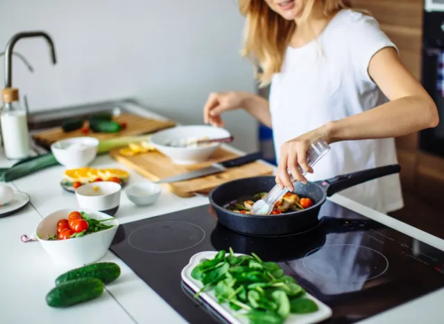 cooking healthy food