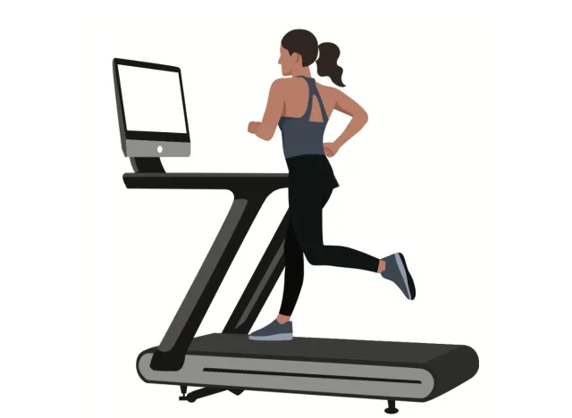 woman using a treadmill