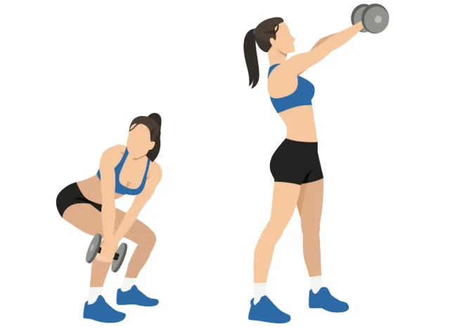 dumbbell wood chopper exercise illustration