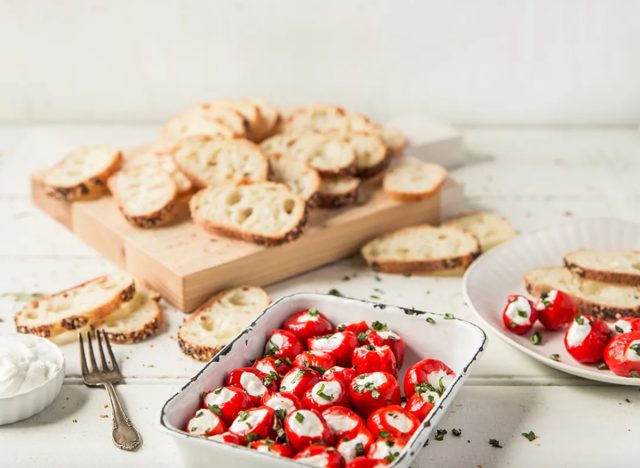 goat cheese stuffed Peppadew peppers