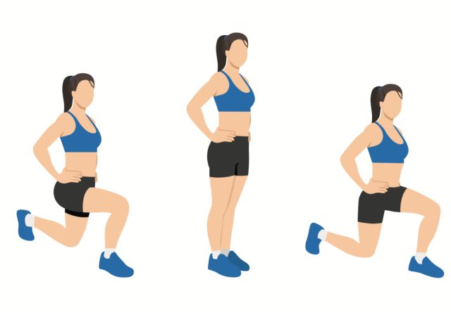 alternating walking lunges