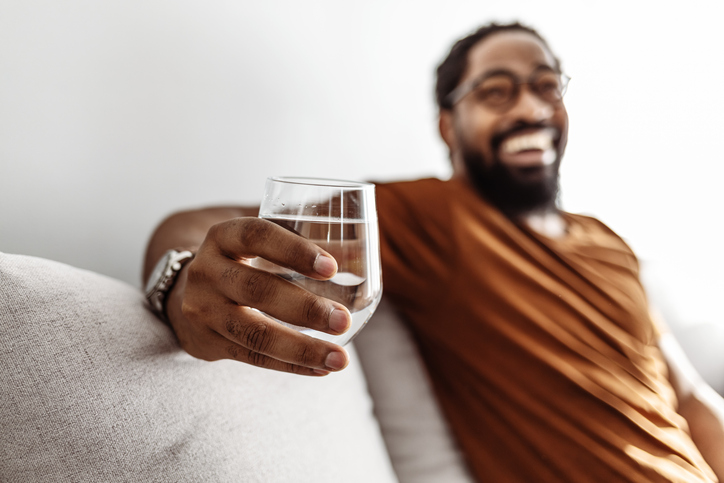 Man Happily Drinks Water | Creatine on Off Days