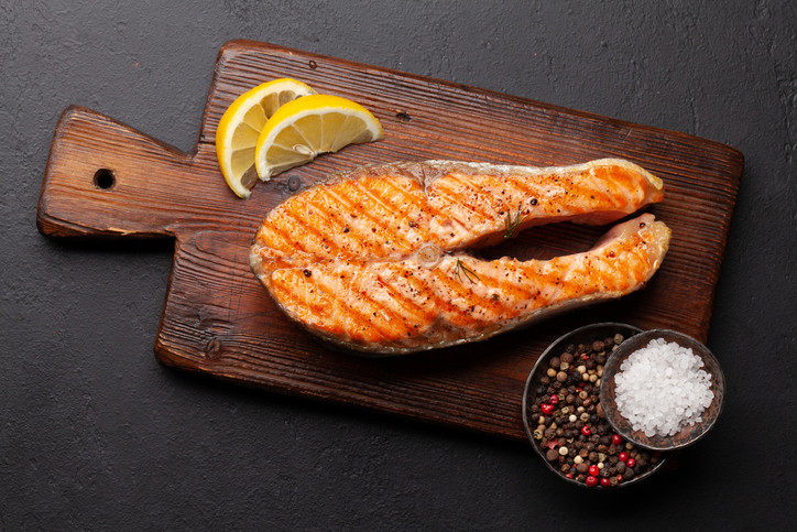 Salmon Steak on Cutting Board | Electrolyte Food