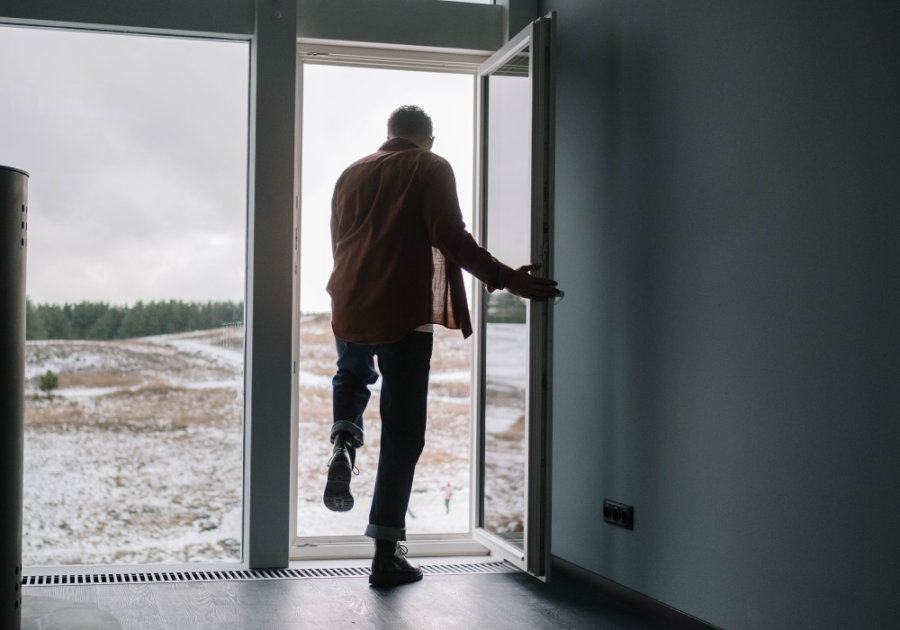 man walking out the door how to calm your anger