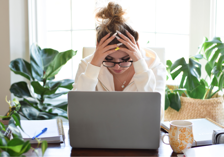 stressed woman at work how to calm your anger