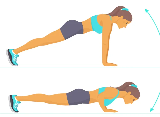 illustration of woman doing pushups