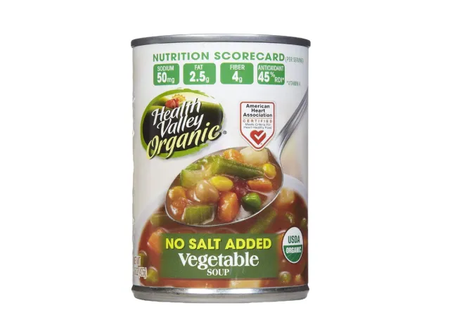 Health Valley vegetable soup, canned