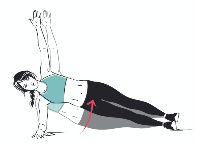 side plank hip dip