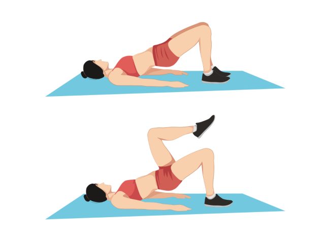 marching glute bridge